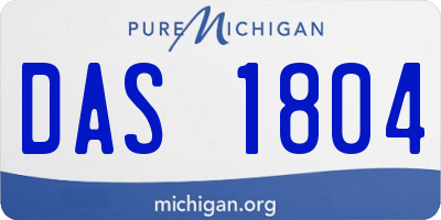 MI license plate DAS1804