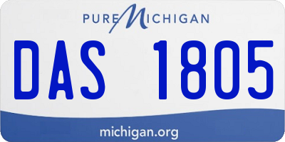 MI license plate DAS1805