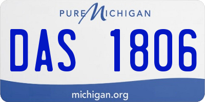 MI license plate DAS1806