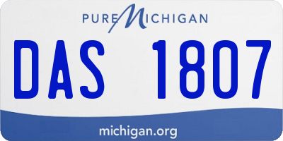 MI license plate DAS1807