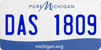 MI license plate DAS1809