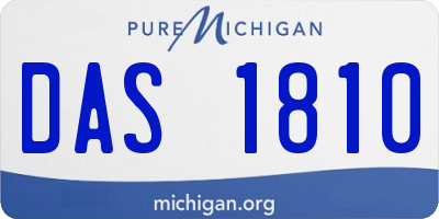 MI license plate DAS1810