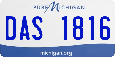 MI license plate DAS1816