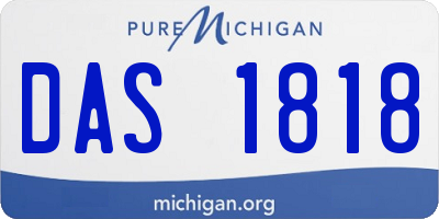 MI license plate DAS1818