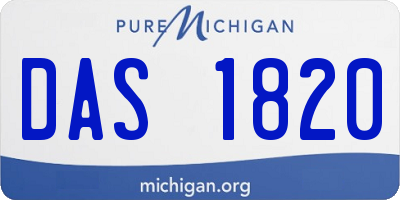 MI license plate DAS1820