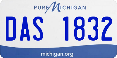 MI license plate DAS1832