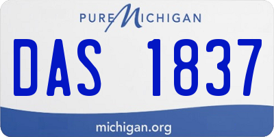 MI license plate DAS1837