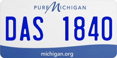 MI license plate DAS1840