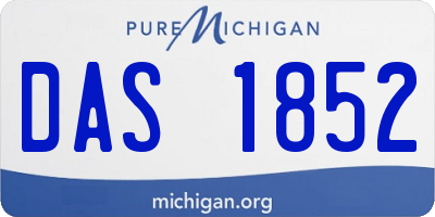 MI license plate DAS1852
