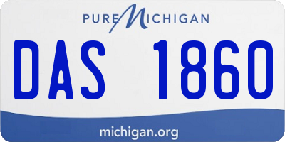 MI license plate DAS1860