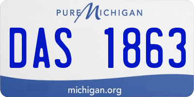 MI license plate DAS1863