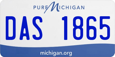 MI license plate DAS1865