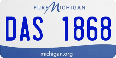 MI license plate DAS1868