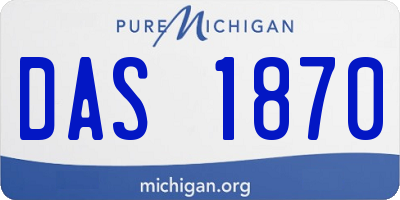 MI license plate DAS1870