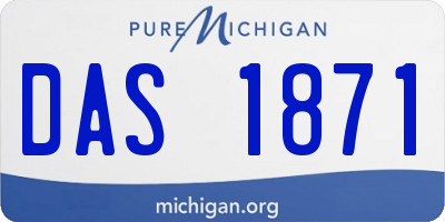 MI license plate DAS1871