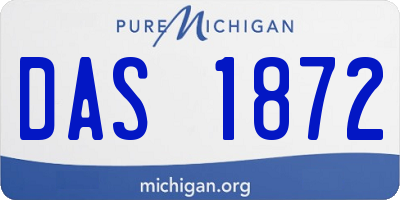 MI license plate DAS1872