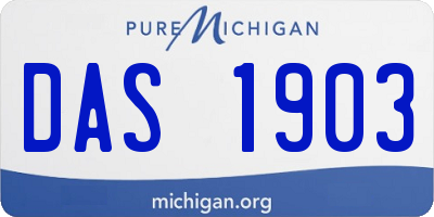 MI license plate DAS1903