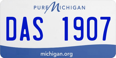 MI license plate DAS1907