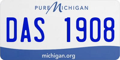 MI license plate DAS1908