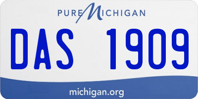 MI license plate DAS1909