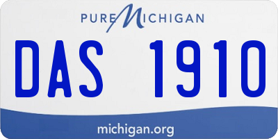 MI license plate DAS1910