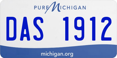 MI license plate DAS1912