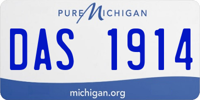 MI license plate DAS1914
