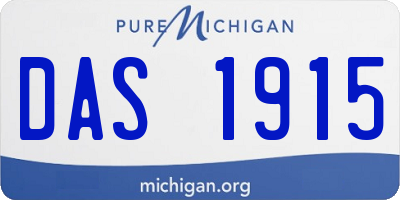 MI license plate DAS1915