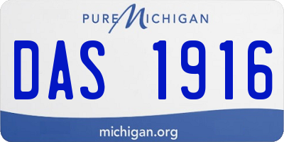 MI license plate DAS1916