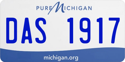 MI license plate DAS1917