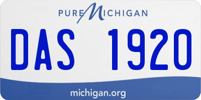 MI license plate DAS1920