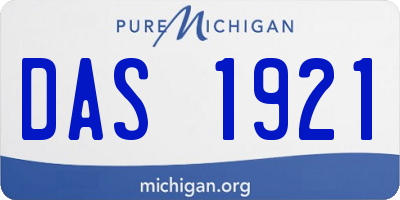 MI license plate DAS1921