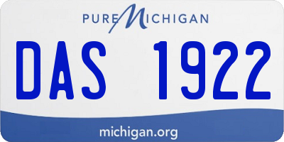 MI license plate DAS1922