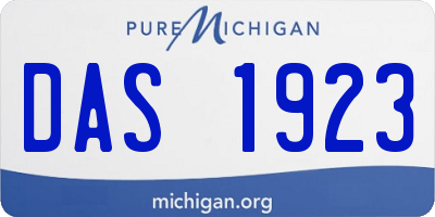 MI license plate DAS1923