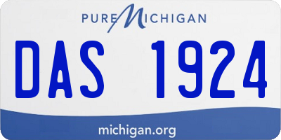 MI license plate DAS1924