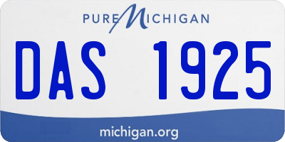 MI license plate DAS1925