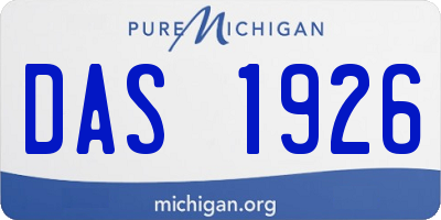 MI license plate DAS1926