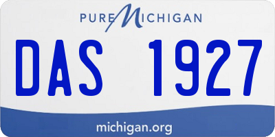 MI license plate DAS1927