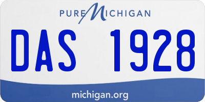 MI license plate DAS1928