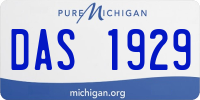 MI license plate DAS1929