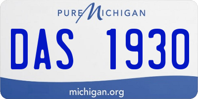 MI license plate DAS1930