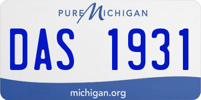 MI license plate DAS1931