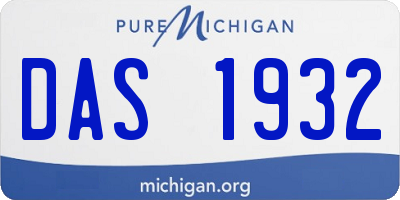 MI license plate DAS1932