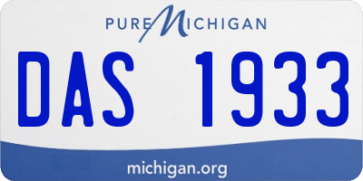 MI license plate DAS1933