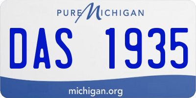 MI license plate DAS1935