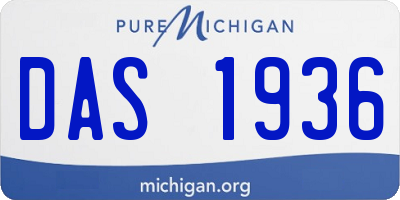 MI license plate DAS1936
