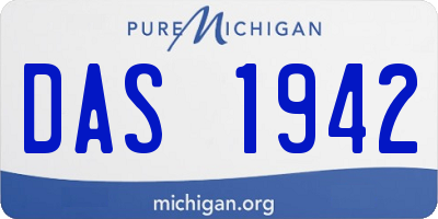 MI license plate DAS1942