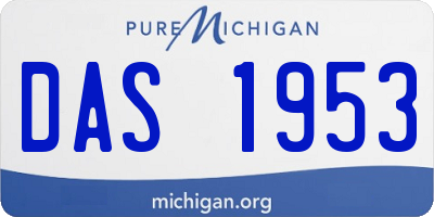 MI license plate DAS1953
