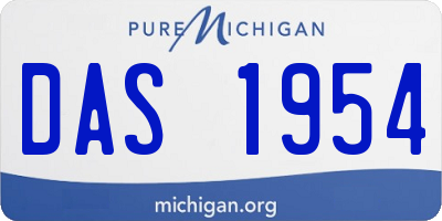 MI license plate DAS1954