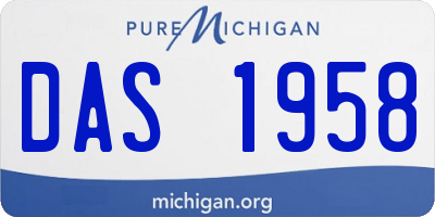 MI license plate DAS1958